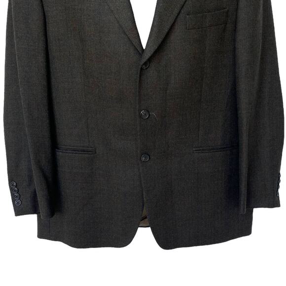 Vintage 90s Ralph Lauren Plaid Blazer Wool Jacket Green Brown Men's Size 44R - Picture 7 of 10